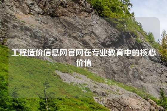 工程造价信息网官网在专业教育中的核心价值