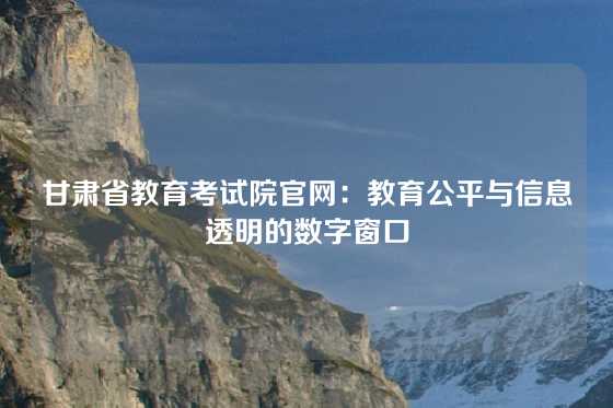 甘肃省教育考试院官网:教育公平与信息透明的数字窗口