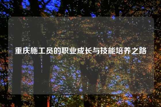 重庆施工员的职业成长与技能培养之路